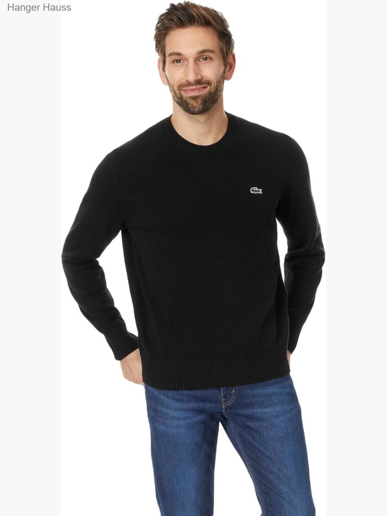 Men's Carded Wool Crew Neck Sweater Pullover